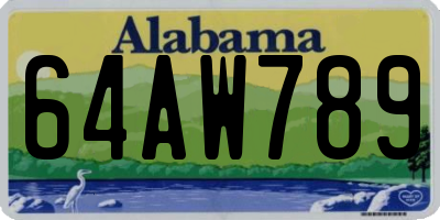 AL license plate 64AW789