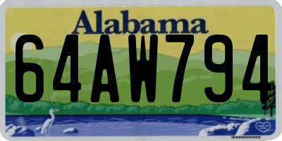 AL license plate 64AW794