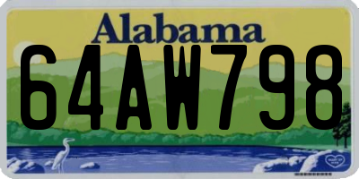 AL license plate 64AW798