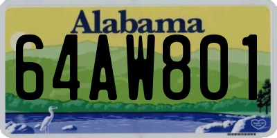 AL license plate 64AW801