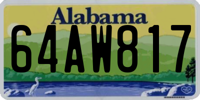 AL license plate 64AW817
