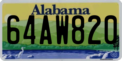 AL license plate 64AW820