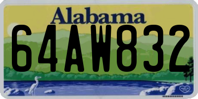 AL license plate 64AW832
