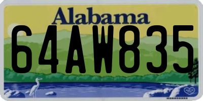 AL license plate 64AW835