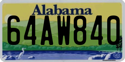 AL license plate 64AW840