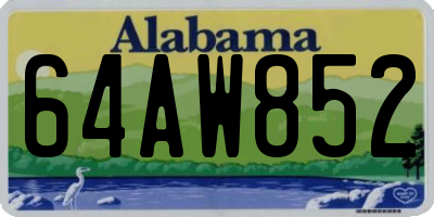 AL license plate 64AW852