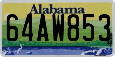 AL license plate 64AW853