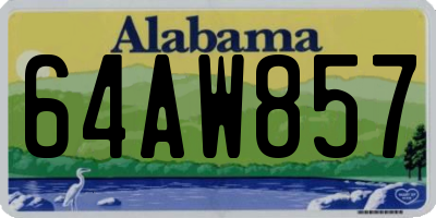 AL license plate 64AW857