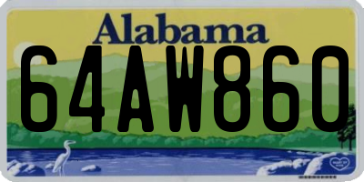 AL license plate 64AW860