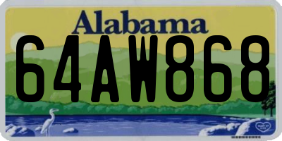 AL license plate 64AW868