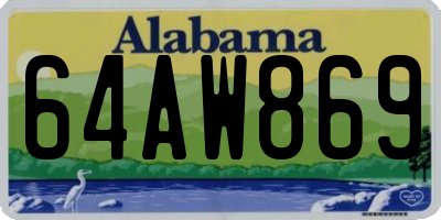 AL license plate 64AW869