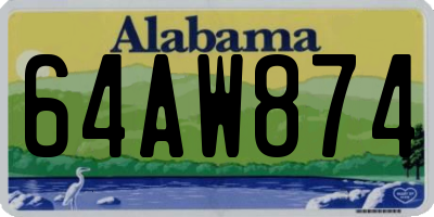 AL license plate 64AW874