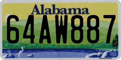 AL license plate 64AW887