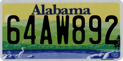 AL license plate 64AW892