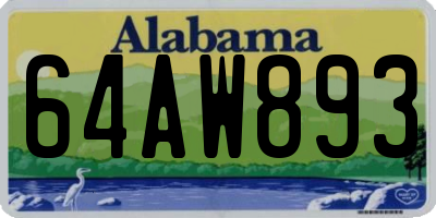 AL license plate 64AW893