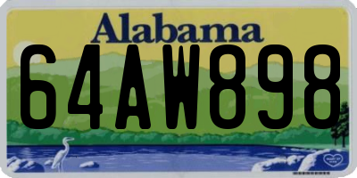 AL license plate 64AW898