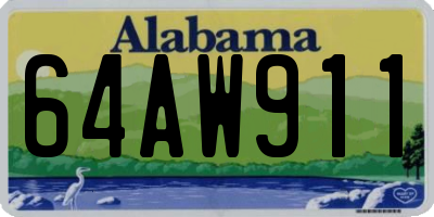 AL license plate 64AW911