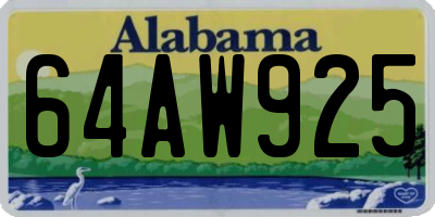AL license plate 64AW925