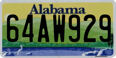 AL license plate 64AW929