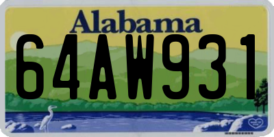 AL license plate 64AW931