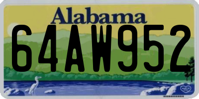 AL license plate 64AW952