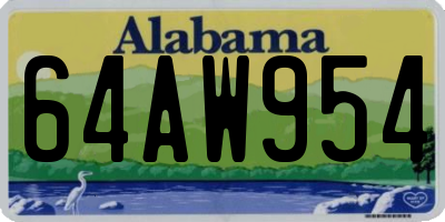 AL license plate 64AW954