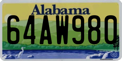 AL license plate 64AW980
