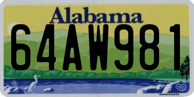 AL license plate 64AW981