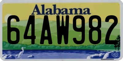 AL license plate 64AW982