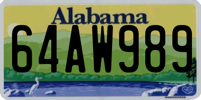 AL license plate 64AW989