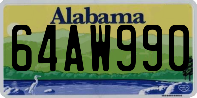 AL license plate 64AW990