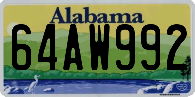 AL license plate 64AW992
