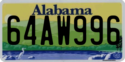 AL license plate 64AW996