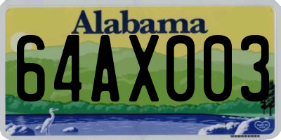 AL license plate 64AX003