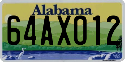 AL license plate 64AX012