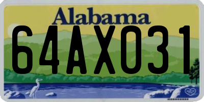 AL license plate 64AX031