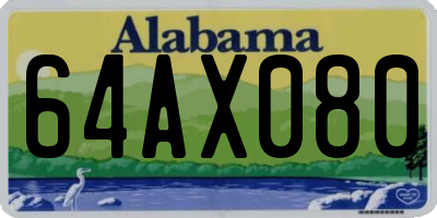 AL license plate 64AX080