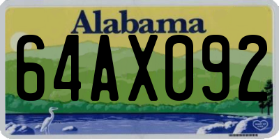 AL license plate 64AX092