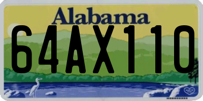 AL license plate 64AX110