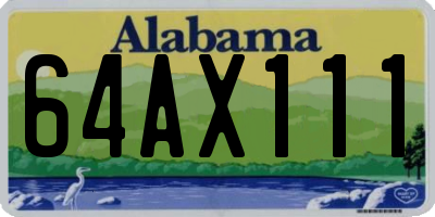 AL license plate 64AX111