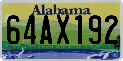 AL license plate 64AX192