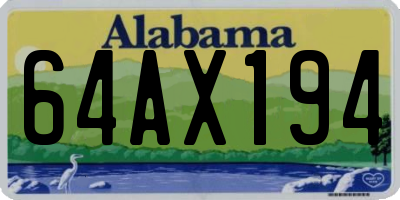AL license plate 64AX194