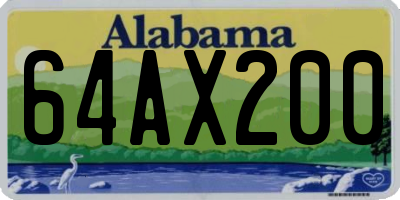 AL license plate 64AX200