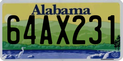AL license plate 64AX231