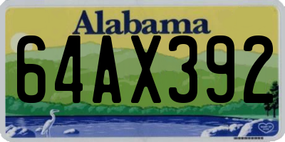AL license plate 64AX392