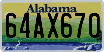 AL license plate 64AX670