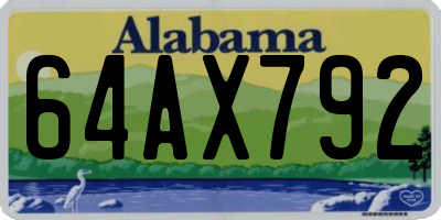 AL license plate 64AX792