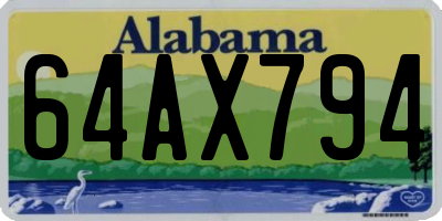 AL license plate 64AX794