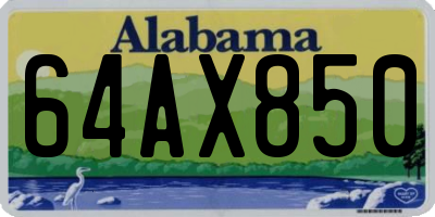 AL license plate 64AX850
