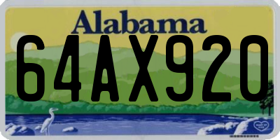 AL license plate 64AX920